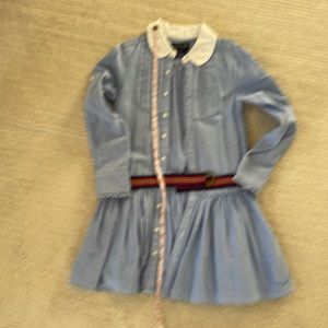 Polo shirt dress blue size 5 with pleated top.  GUC and stripe belt